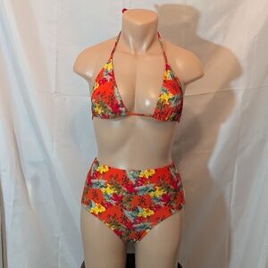 Floral Red Bikini Set
